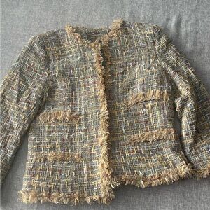 Chic Multicolor Tweed Blazer